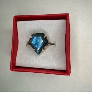 Labradorite Gemstone Sterling Silver Ring Size 7